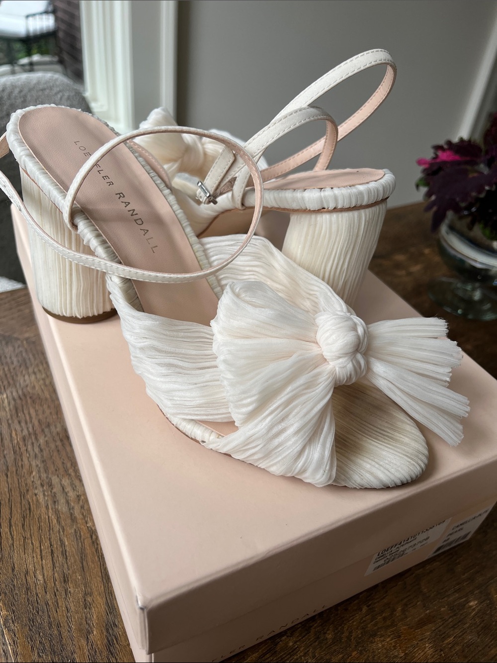 Loeffler Randall Camellia pearl sandal wedding 8b